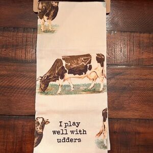 Primitives by Kathy Cow Kitchen Towel - Black and White